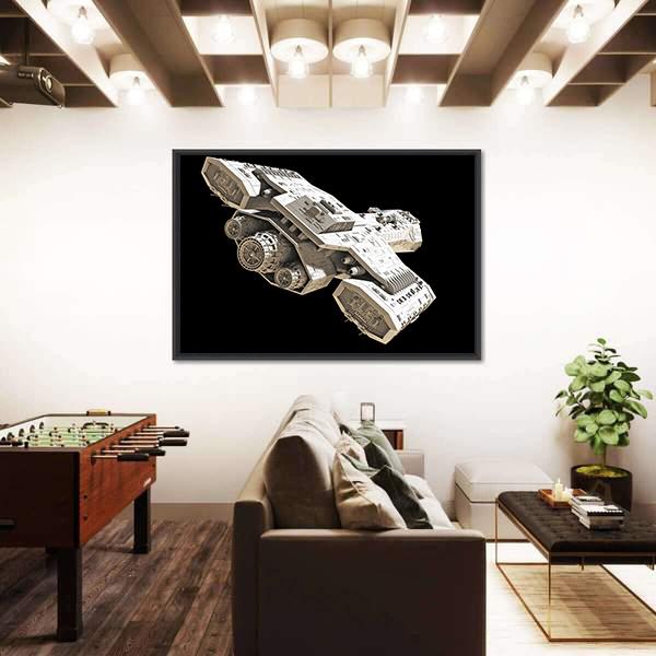 Science Fiction Spaceship Canvas Wall Art-1 Piece-Floating Frame-24" x 16"-Tiaracle