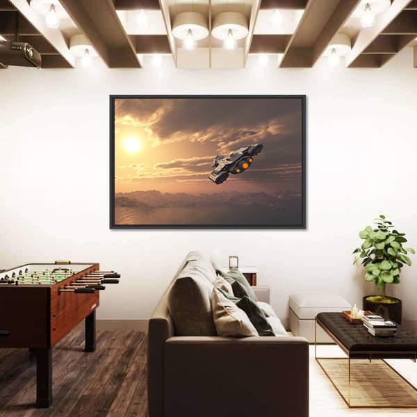 Science Fiction Spaceship Canvas Wall Art-3 Horizontal-Gallery Wrap-25" x 16"-Tiaracle