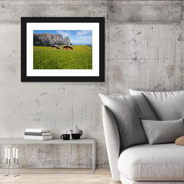 Sciliar Mountain Massif With Santner Peak Canvas Wall Art-3 Horizontal-Gallery Wrap-25" x 16"-Tiaracle