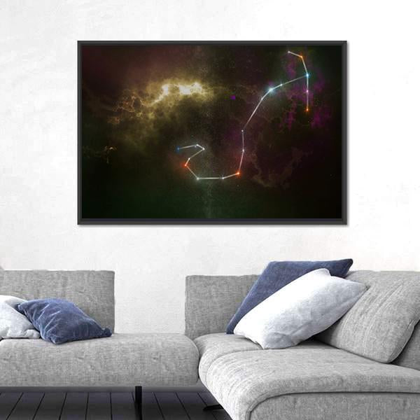 Scorpio Constellation Canvas Wall Art-5 Horizontal-Gallery Wrap-22" x 12"-Tiaracle