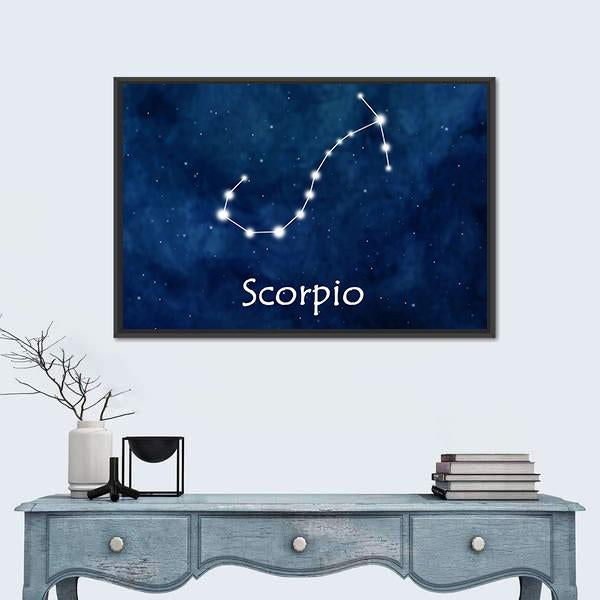 Scorpio Horoscope Constellation Canvas Wall Art-5 Horizontal-Gallery Wrap-22" x 12"-Tiaracle