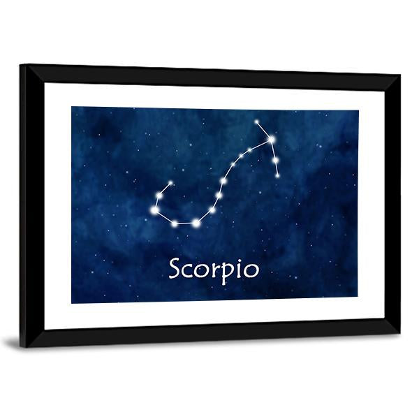 Scorpio Horoscope Constellation Canvas Wall Art-5 Horizontal-Gallery Wrap-22" x 12"-Tiaracle