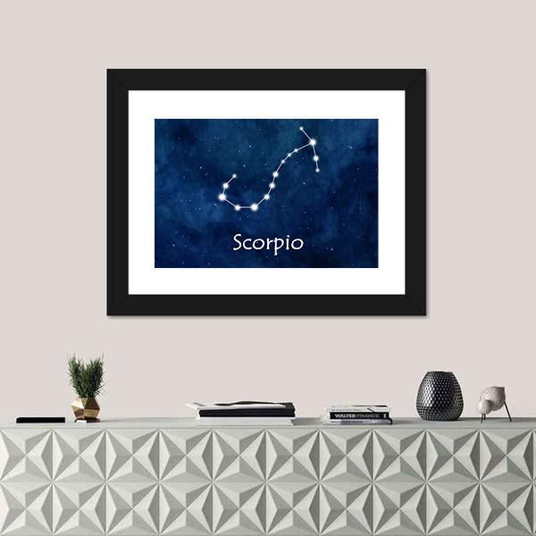 Scorpio Horoscope Constellation Canvas Wall Art-5 Horizontal-Gallery Wrap-22" x 12"-Tiaracle