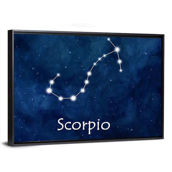 Scorpio Horoscope Constellation Canvas Wall Art-5 Horizontal-Gallery Wrap-22" x 12"-Tiaracle