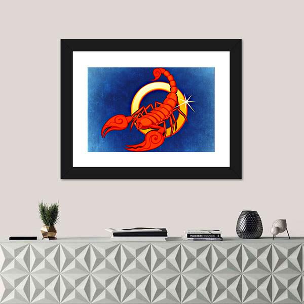 Scorpio Zodiac Sign Canvas Wall Art-5 Horizontal-Gallery Wrap-22" x 12"-Tiaracle