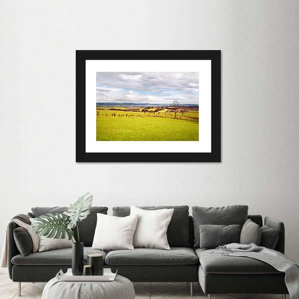 Scottish Countryside In West Lothian Canvas Wall Art-3 Horizontal-Gallery Wrap-25" x 16"-Tiaracle