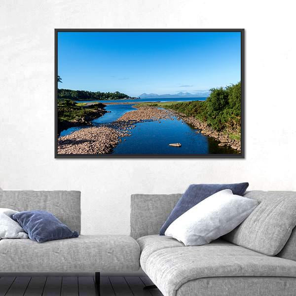 Scottish Lake In The Highlands Canvas Wall Art-3 Horizontal-Gallery Wrap-25" x 16"-Tiaracle