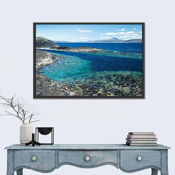 Sea At Staffa Island Canvas Wall Art-1 Piece-Floating Frame-24" x 16"-Tiaracle