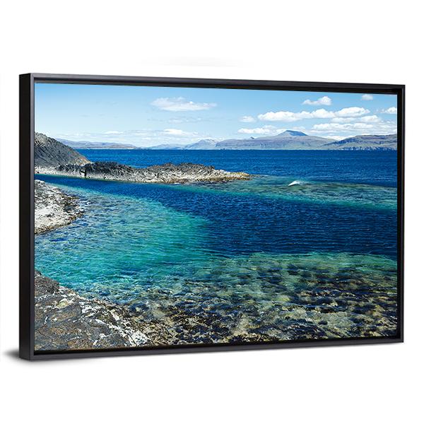 Sea At Staffa Island Canvas Wall Art-3 Horizontal-Gallery Wrap-25" x 16"-Tiaracle