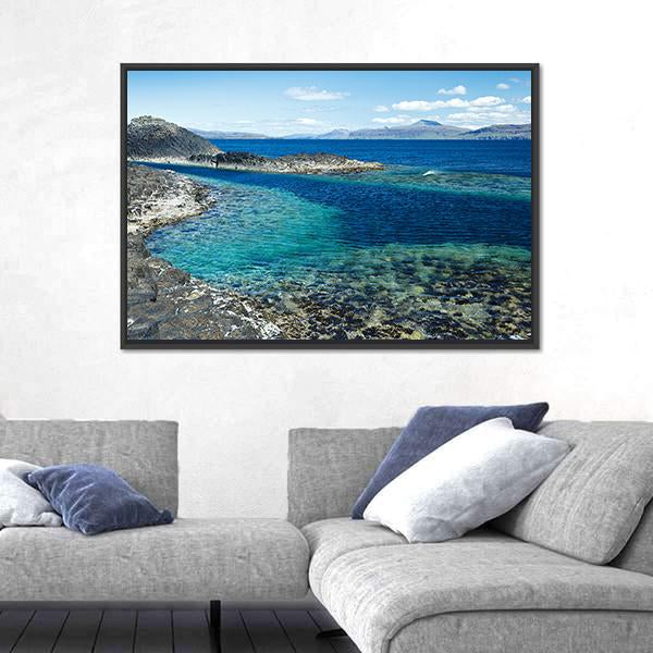 Sea At Staffa Island Canvas Wall Art-3 Horizontal-Gallery Wrap-25" x 16"-Tiaracle