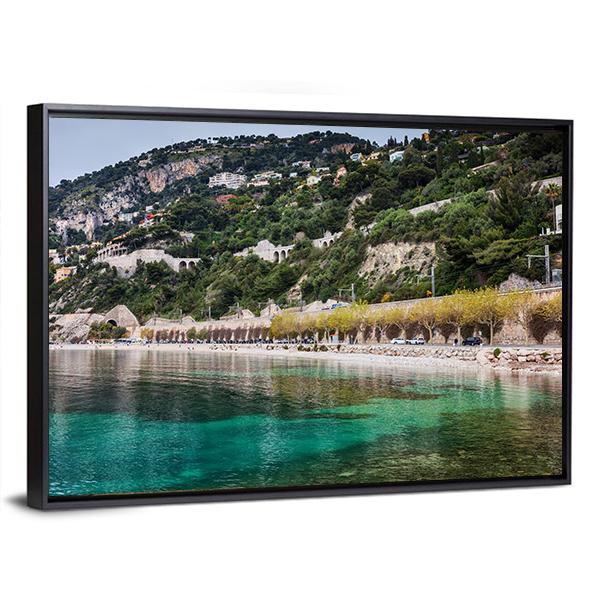 Sea Bay And French Riviera Canvas Wall Art-3 Horizontal-Gallery Wrap-25" x 16"-Tiaracle