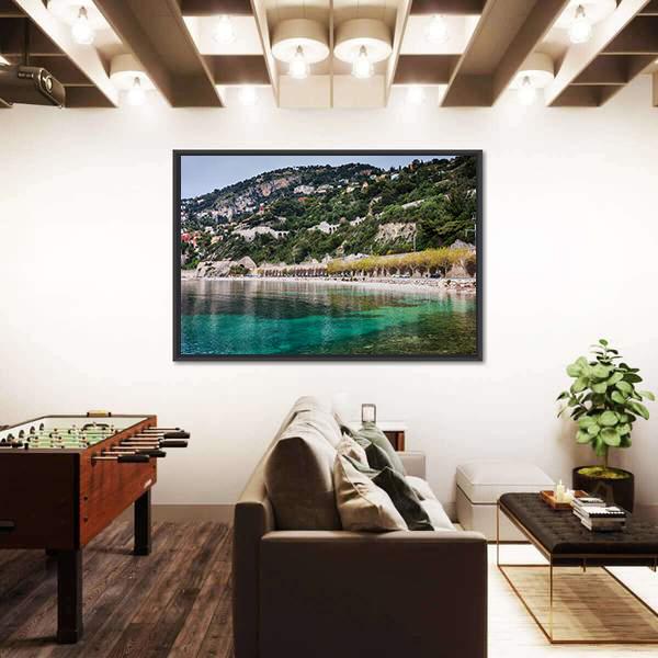 Sea Bay And French Riviera Canvas Wall Art-3 Horizontal-Gallery Wrap-25" x 16"-Tiaracle