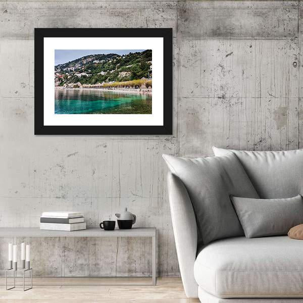 Sea Bay And French Riviera Canvas Wall Art-3 Horizontal-Gallery Wrap-25" x 16"-Tiaracle