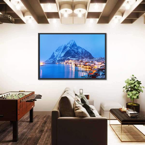 Sea Bay In The Lofoten Islands Canvas Wall Art-3 Horizontal-Gallery Wrap-25" x 16"-Tiaracle
