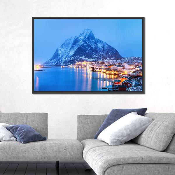 Sea Bay In The Lofoten Islands Canvas Wall Art-3 Horizontal-Gallery Wrap-25" x 16"-Tiaracle