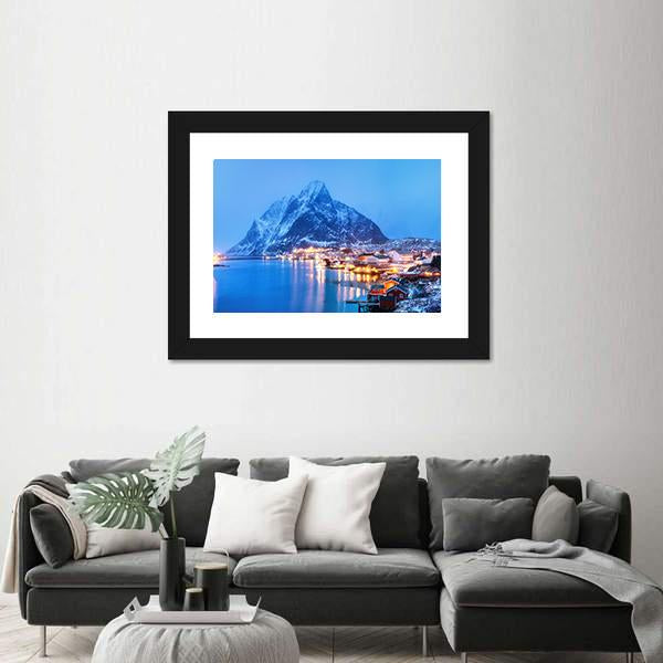 Sea Bay In The Lofoten Islands Canvas Wall Art-3 Horizontal-Gallery Wrap-25" x 16"-Tiaracle