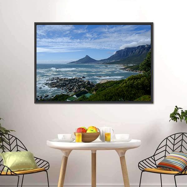 Sea In Cape Town Canvas Wall Art-1 Piece-Floating Frame-24" x 16"-Tiaracle
