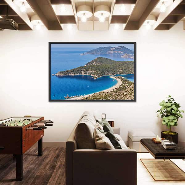 Sea Landscape View Of Beach Canvas Wall Art-3 Horizontal-Gallery Wrap-25" x 16"-Tiaracle