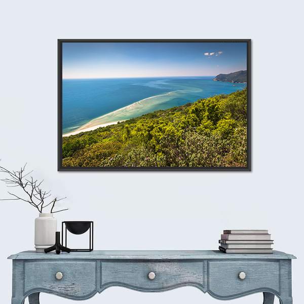 Sea Near National Park Arrabida Canvas Wall Art-1 Piece-Floating Frame-24" x 16"-Tiaracle