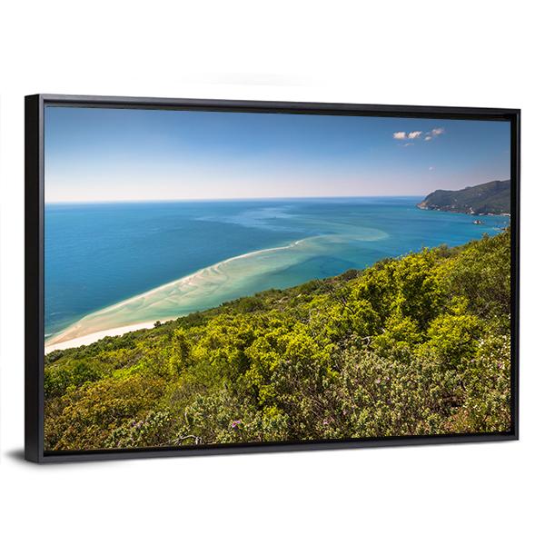 Sea Near National Park Arrabida Canvas Wall Art-3 Horizontal-Gallery Wrap-25" x 16"-Tiaracle
