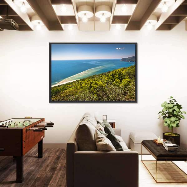Sea Near National Park Arrabida Canvas Wall Art-3 Horizontal-Gallery Wrap-25" x 16"-Tiaracle