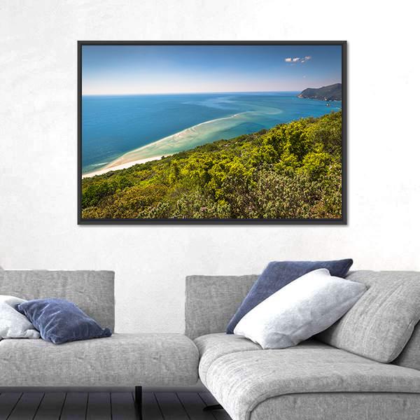 Sea Near National Park Arrabida Canvas Wall Art-3 Horizontal-Gallery Wrap-25" x 16"-Tiaracle