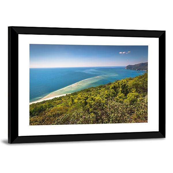 Sea Near National Park Arrabida Canvas Wall Art-3 Horizontal-Gallery Wrap-25" x 16"-Tiaracle