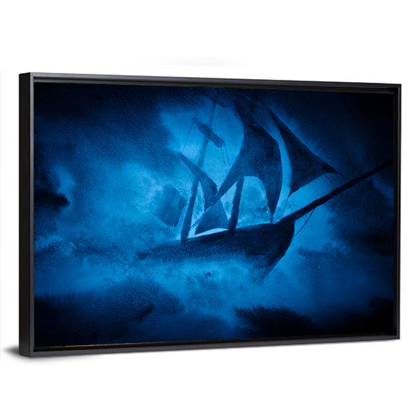 Sea Storm And The Ship Canvas Wall Art-3 Horizontal-Gallery Wrap-25" x 16"-Tiaracle