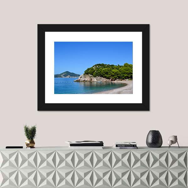 Sea View On A Sunny Day Canvas Wall Art-1 Piece-Framed Print-20" x 16"-Tiaracle