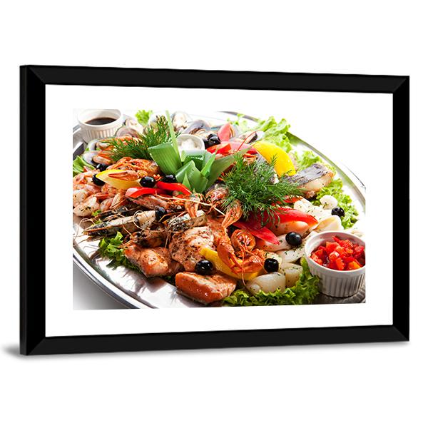 Seafood Canvas Wall Art-5 Horizontal-Gallery Wrap-22" x 12"-Tiaracle