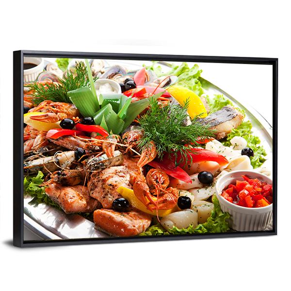Seafood Canvas Wall Art-5 Horizontal-Gallery Wrap-22" x 12"-Tiaracle