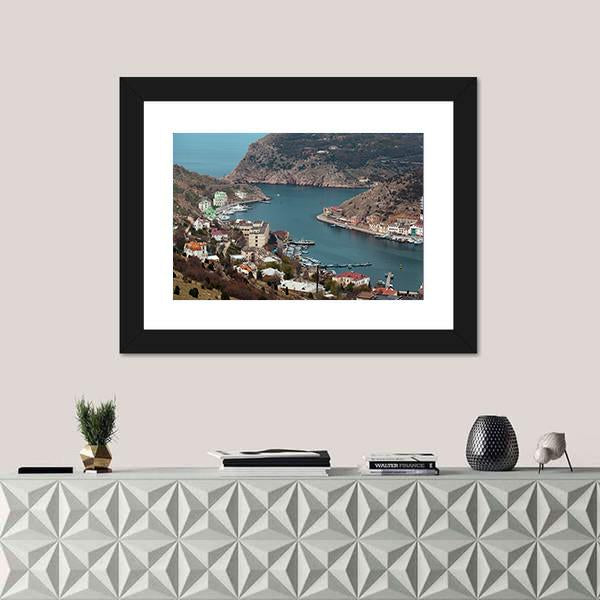 Seaport Balaklava In Crimea Ukraine Canvas Wall Art-1 Piece-Framed Print-20" x 16"-Tiaracle