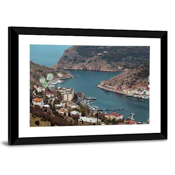 Seaport Balaklava In Crimea Ukraine Canvas Wall Art-3 Horizontal-Gallery Wrap-25" x 16"-Tiaracle