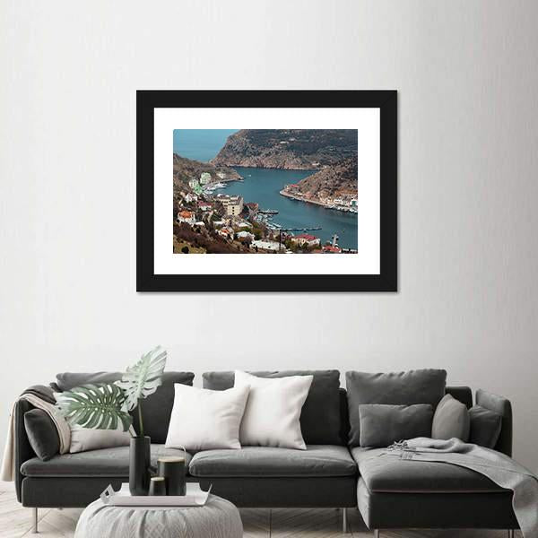 Seaport Balaklava In Crimea Ukraine Canvas Wall Art-3 Horizontal-Gallery Wrap-25" x 16"-Tiaracle