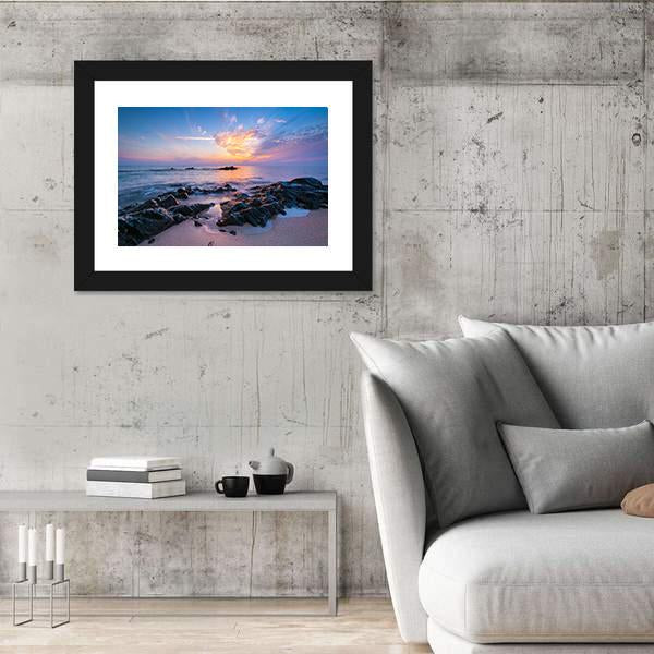 Seascape Composition Canvas Wall Art-5 Horizontal-Gallery Wrap-22" x 12"-Tiaracle
