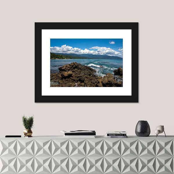 Seascape In Chuspa Beach Canvas Wall Art-1 Piece-Framed Print-20" x 16"-Tiaracle