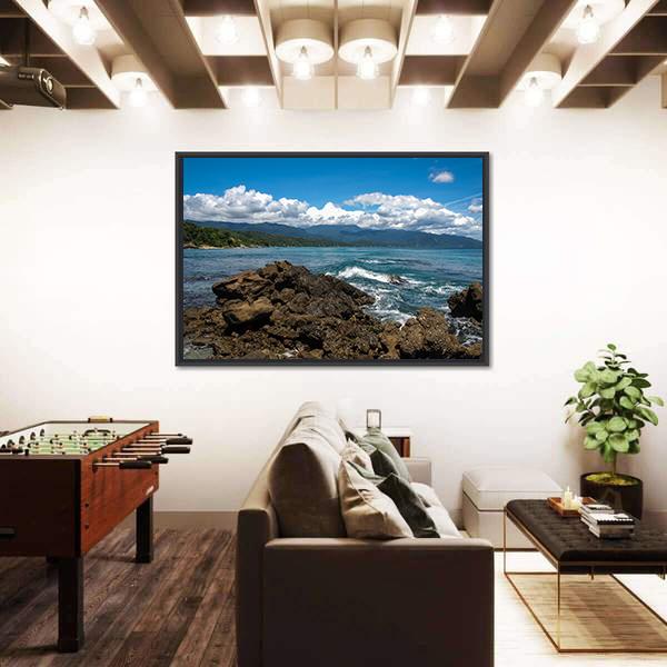 Seascape In Chuspa Beach Canvas Wall Art-3 Horizontal-Gallery Wrap-25" x 16"-Tiaracle