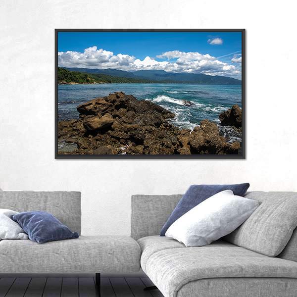Seascape In Chuspa Beach Canvas Wall Art-3 Horizontal-Gallery Wrap-25" x 16"-Tiaracle