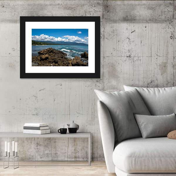 Seascape In Chuspa Beach Canvas Wall Art-3 Horizontal-Gallery Wrap-25" x 16"-Tiaracle