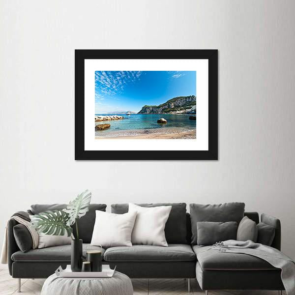Seascape Shot On Island Of Capri Canvas Wall Art-3 Horizontal-Gallery Wrap-25" x 16"-Tiaracle