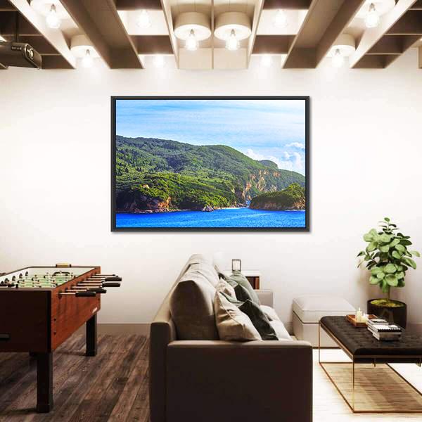 Seascape View Of The Coastline Canvas Wall Art-3 Horizontal-Gallery Wrap-25" x 16"-Tiaracle