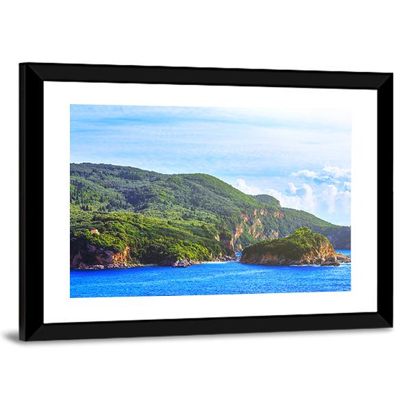 Seascape View Of The Coastline Canvas Wall Art-3 Horizontal-Gallery Wrap-25" x 16"-Tiaracle