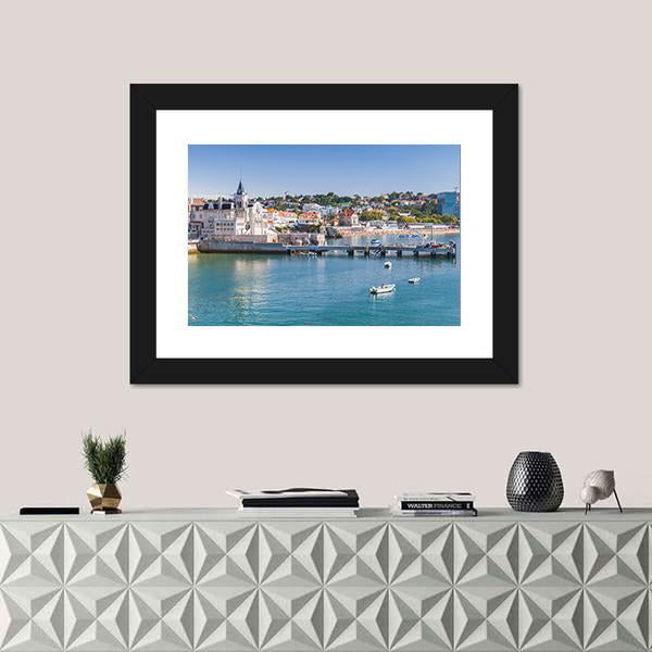 Seaside Cityscape Of Cascais Canvas Wall Art-1 Piece-Framed Print-20" x 16"-Tiaracle