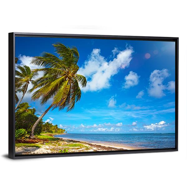Seaside View Under Blue Sky Canvas Wall Art-3 Horizontal-Gallery Wrap-25" x 16"-Tiaracle