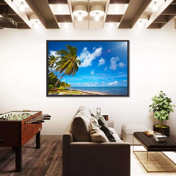 Seaside View Under Blue Sky Canvas Wall Art-3 Horizontal-Gallery Wrap-25" x 16"-Tiaracle