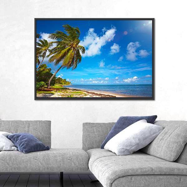 Seaside View Under Blue Sky Canvas Wall Art-3 Horizontal-Gallery Wrap-25" x 16"-Tiaracle
