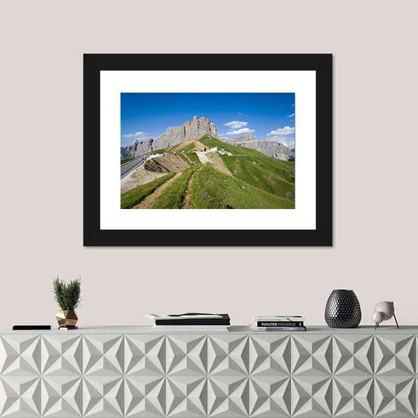 Sella Pass Italy Canvas Wall Art-1 Piece-Framed Print-20" x 16"-Tiaracle