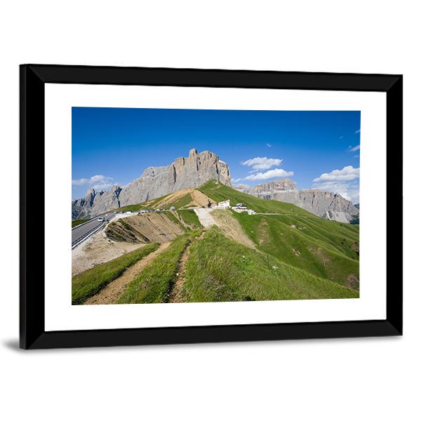 Sella Pass Italy Canvas Wall Art-3 Horizontal-Gallery Wrap-25" x 16"-Tiaracle