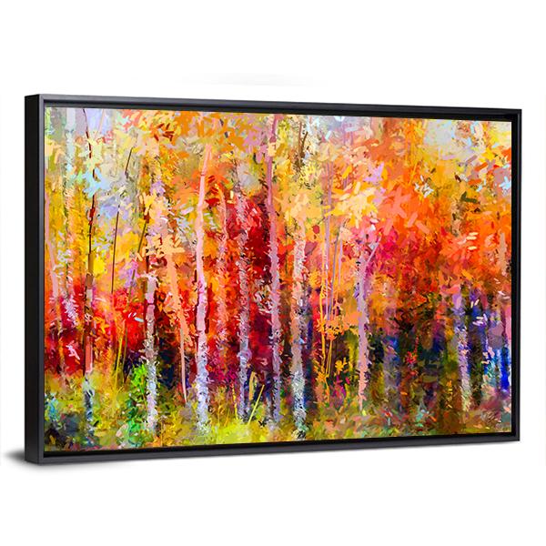 Semi Abstract Paintings Image Of Forest Canvas Wall Art-3 Horizontal-Gallery Wrap-25&quot; x 16&quot;-Tiaracle