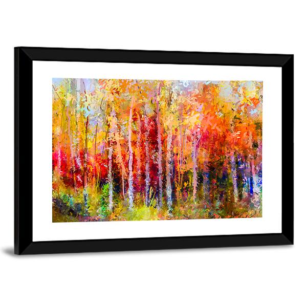Semi Abstract Paintings Image Of Forest Canvas Wall Art-3 Horizontal-Gallery Wrap-25&quot; x 16&quot;-Tiaracle